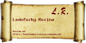 Ledofszky Rozina névjegykártya